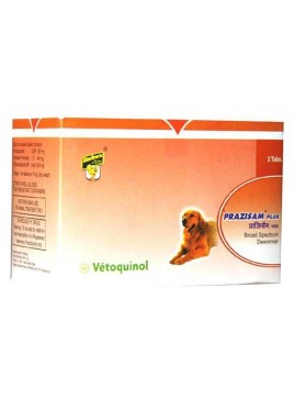 Vetoquinol Prazisham Plus Dewormer For Dog - 2 Tablets